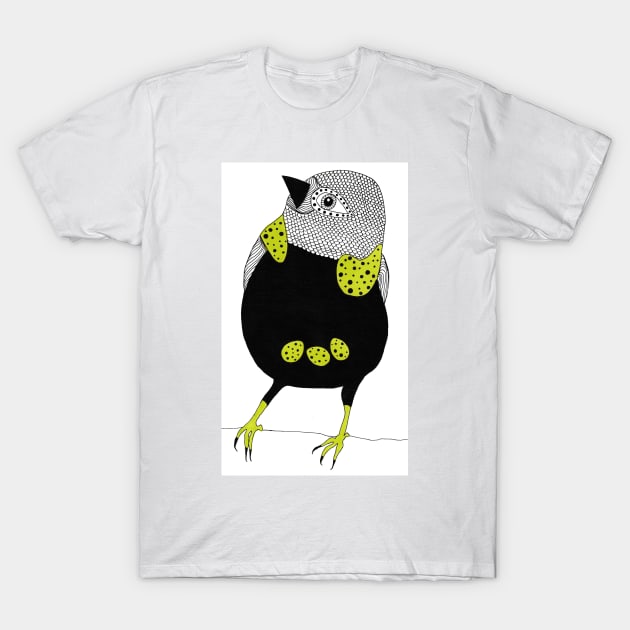 green and black bird T-Shirt by sukitop